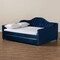 Baxton Studio Perry Blue Velvet Upholstered and Tufted Queen Size Daybed Trundle 156-9452 - alternate 3